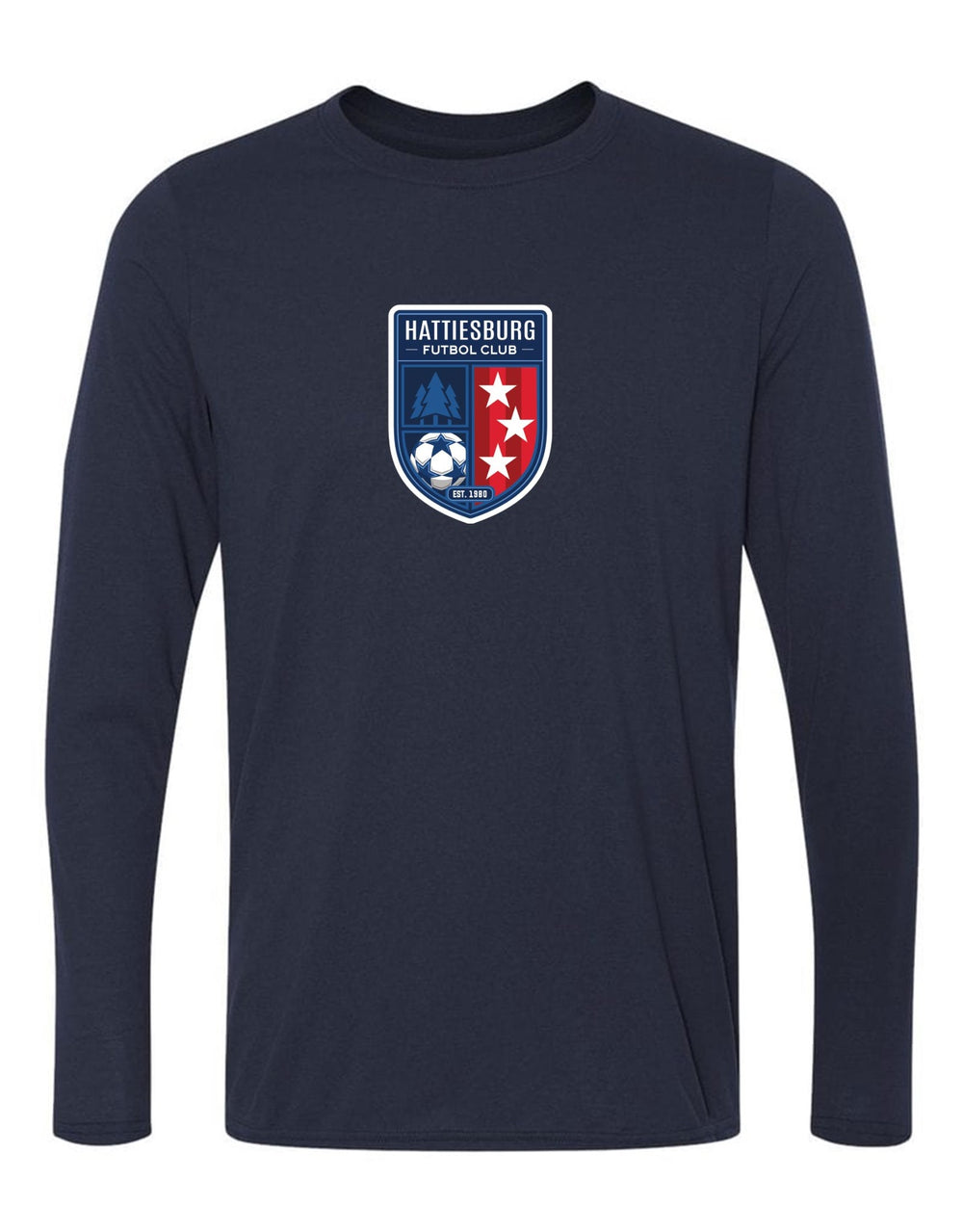 HFC Long-Sleeve Performance T-Shirt HFC Spirtwear Navy Mens Small - Third Coast Soccer