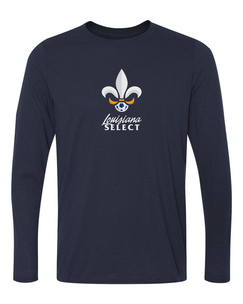 Louisiana Select LA Logo Long-Sleeve T-Shirt LA ODP Spiritwear Navy Mens Small - Third Coast Soccer