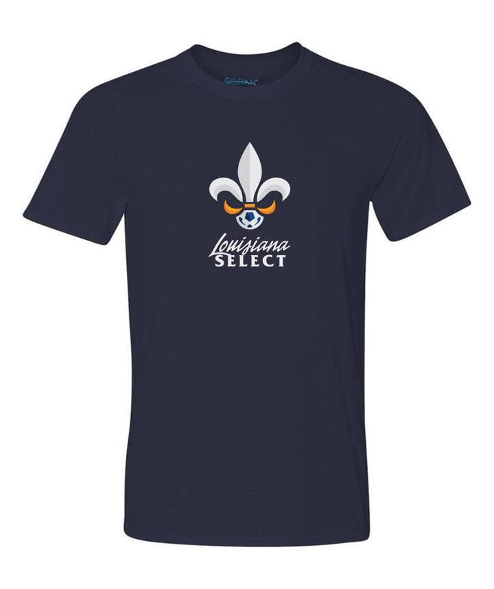 Louisiana Select LA Logo Short-Sleeve T-Shirt LA ODP Spiritwear Navy Mens Small - Third Coast Soccer