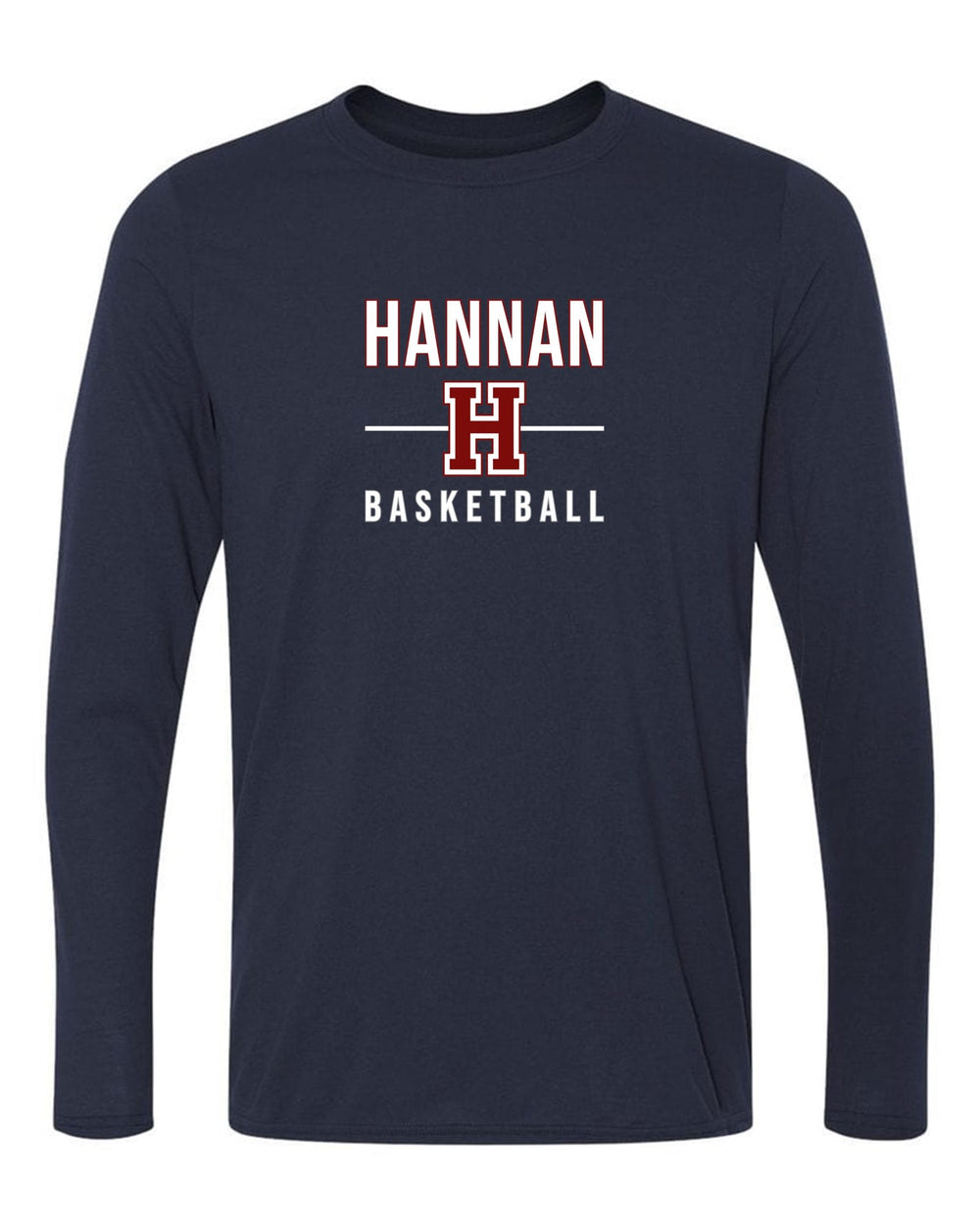 Hannan Basketball Long-Sleeve T-Shirt Hannan Basketball 24 Navy Youth Small - Third Coast Soccer