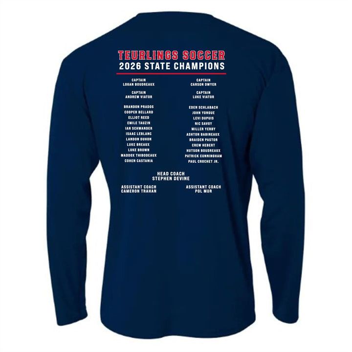 A4 Teurlings State Champions 2026 LS Shirt TCHS 26 - Third Coast Soccer