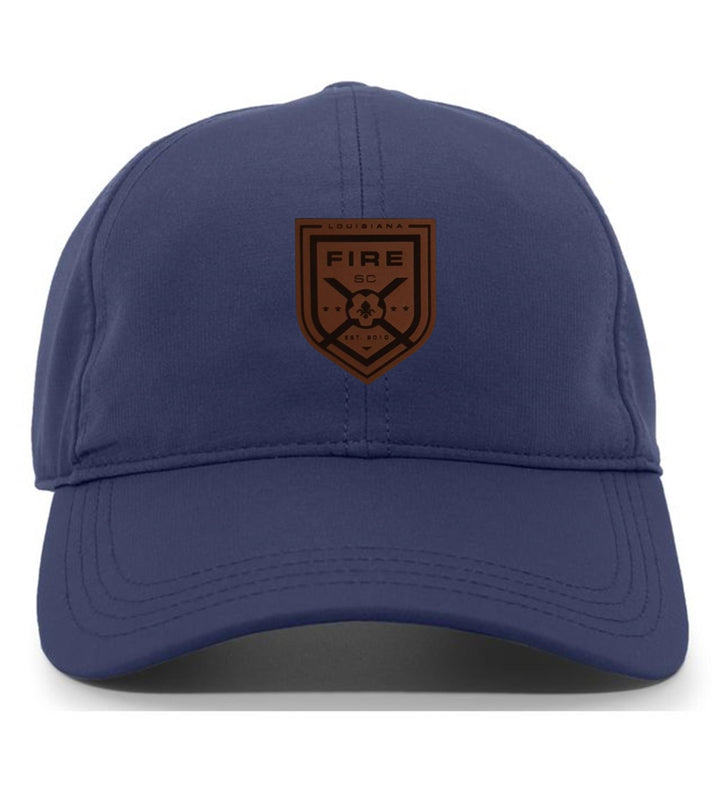 TCS Louisiana Fire FC Adjustable Cap Louisiana Fire Spiritwear Navy Leather Patch - Third Coast Soccer