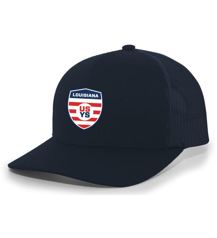 Louisiana Select Flex-Fit Premium Trucker Hat LA ODP Spiritwear Navy/Navy Full Color Patch - Third Coast Soccer