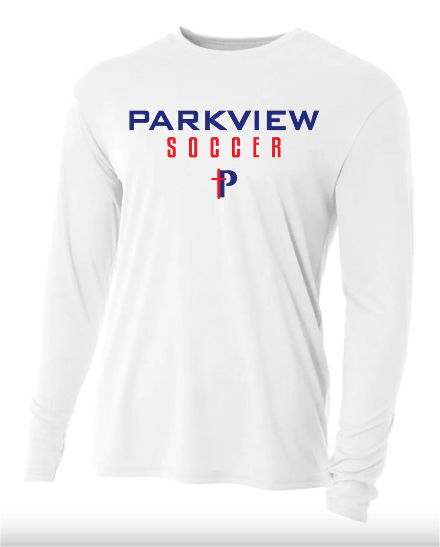 A4 Parkview Baptist Soccer LS Training Jersey Parkview Baptist School White Youth Meduim - Third Coast Soccer