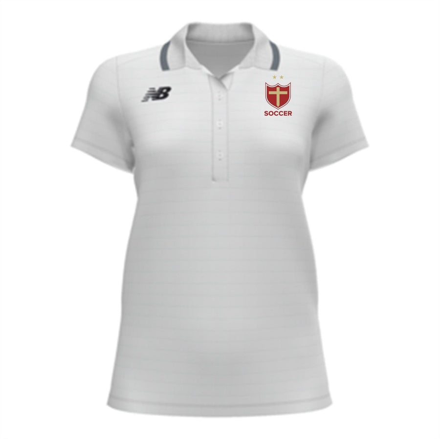 New Balance Brother Martin Women's Team Rally 2.0 Polo - White Brother Martin 24   - Third Coast Soccer