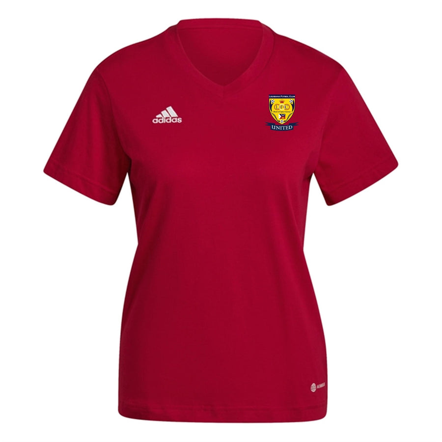 adidas Louisiana FC Women's Entrada 22 Poly Tee - Red Louisiana Futbol Club 24   - Third Coast Soccer