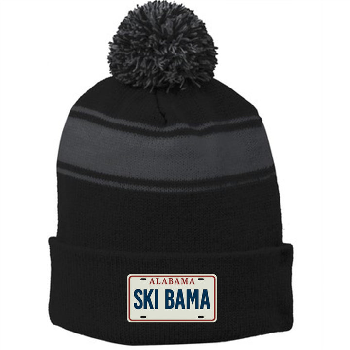 Alabama Ski Bama Pom-Pom Beanie AL Ski Bama Black/Iron Grey - Third Coast Soccer