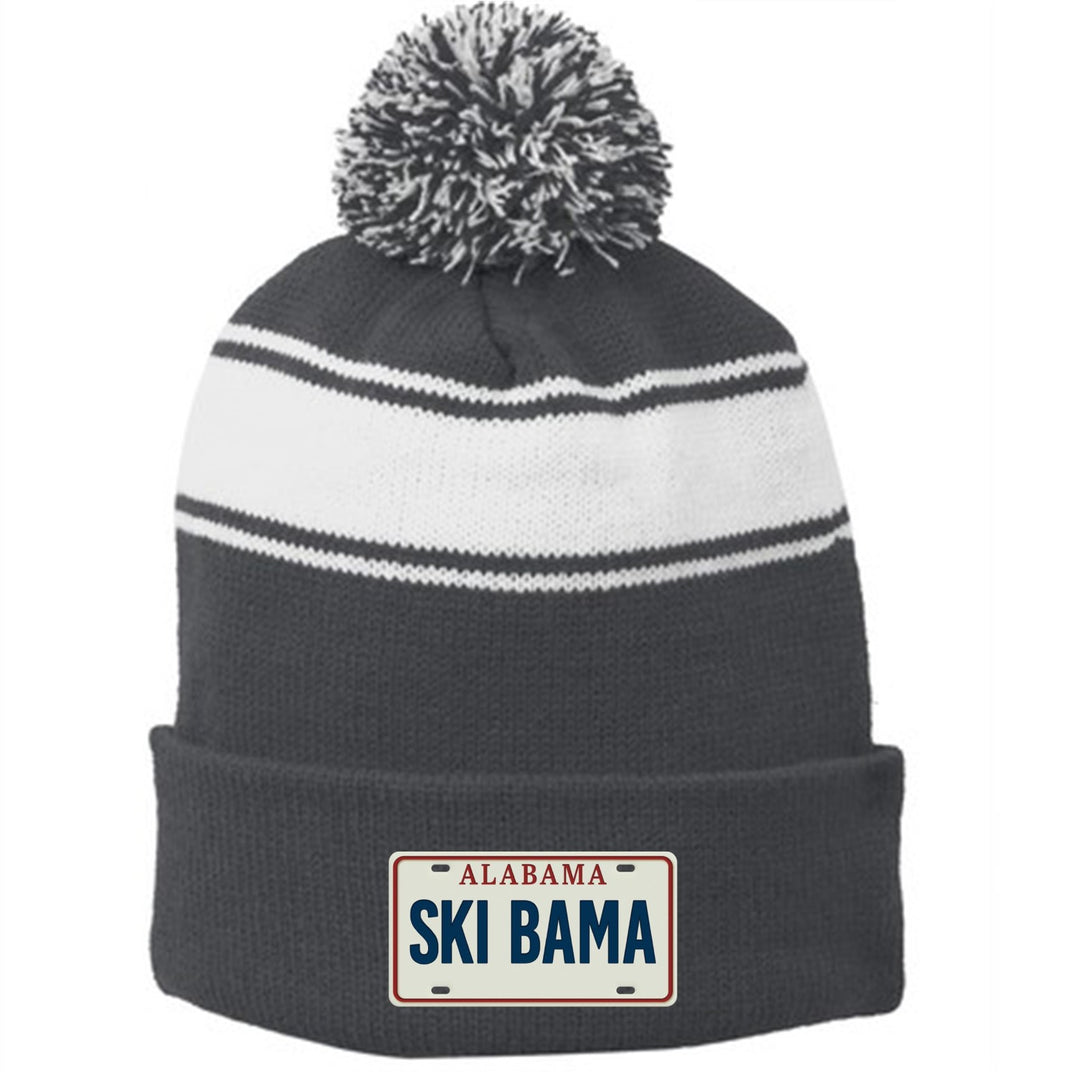Alabama Ski Bama Pom-Pom Beanie AL Ski Bama Iron Grey/White - Third Coast Soccer