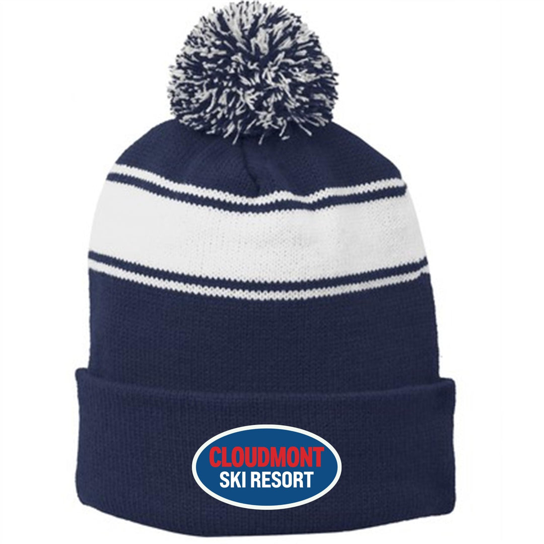 Clloudmont Ski Resort Pom-Pom Beanie CSR Oval True Navy/White - Third Coast Soccer