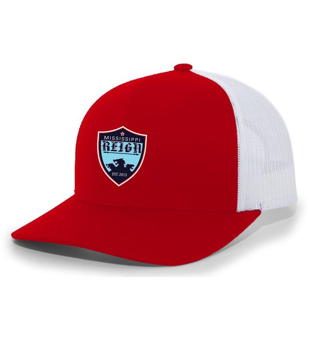 Mississippi Reign Premium Flex-Fit Trucker Hat MS Reign Red/White Full Color Patch - Third Coast Soccer