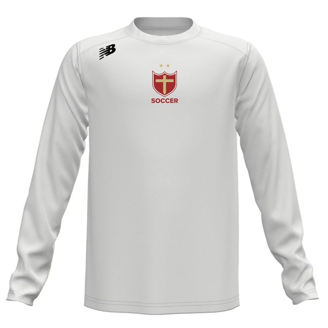 New Balance Brother Martin Men's Long-Sleeve Tech T-Shirt - White Brother Martin 24   - Third Coast Soccer