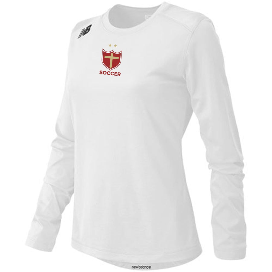 New Balance Brother Martin Women's Long-Sleeve Tech T-Shirt - White Brother Martin 24   - Third Coast Soccer