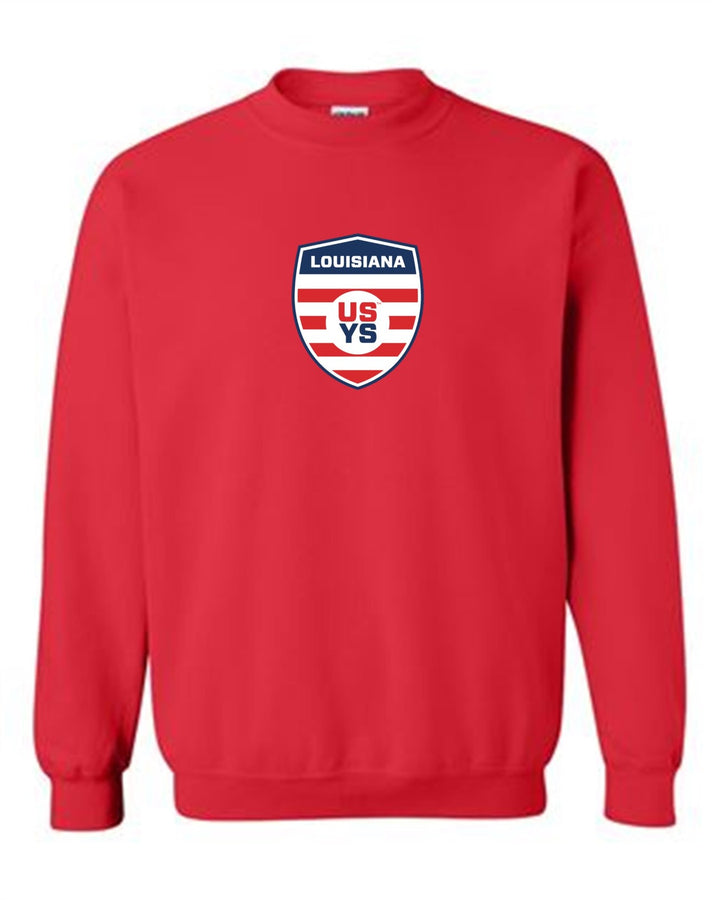 Louisiana Select USYS Crewneck Sweatshirt LA ODP Spiritwear Red Youth Small - Third Coast Soccer