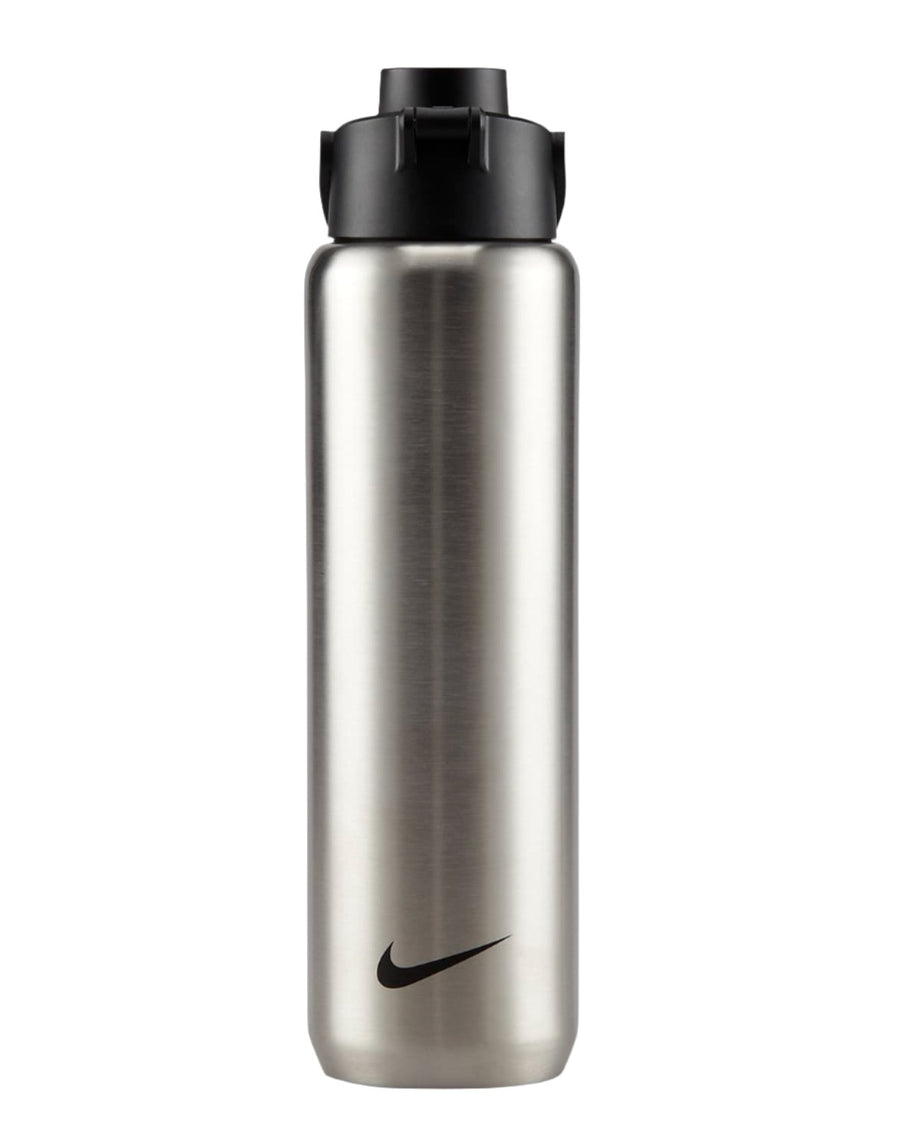 Nike SS Recharge Chug 24 Oz - Brushed Stainless Steel/Black Drinkware   - Third Coast Soccer