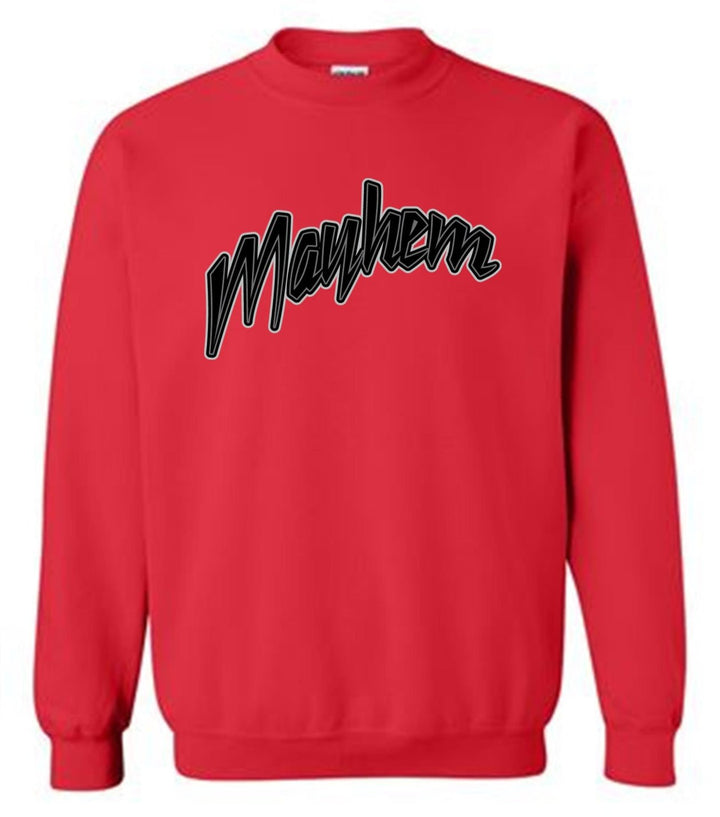 Mayhem Baseball Crew Neck Sweatshirt Mayham Baseball Red Youth Small - Third Coast Soccer