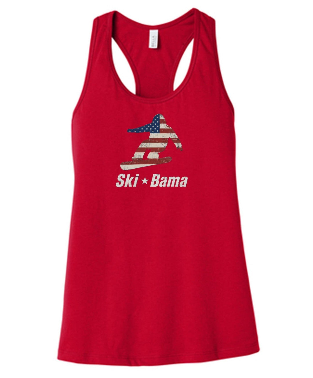 Cloudmont 250th Anniversary Snowboarder Women's Racerback Tank Ski Bama 250 Red Womens Small - Third Coast Soccer