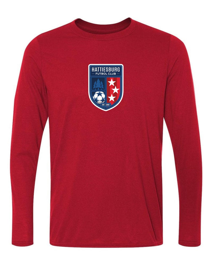 HFC Long-Sleeve Performance T-Shirt HFC Spirtwear Red Mens Small - Third Coast Soccer