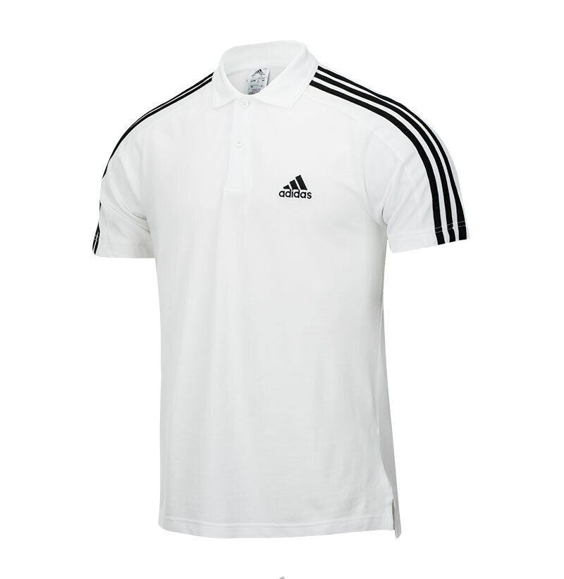 adidas Men's Essentials Polo - White/Black Polos   - Third Coast Soccer