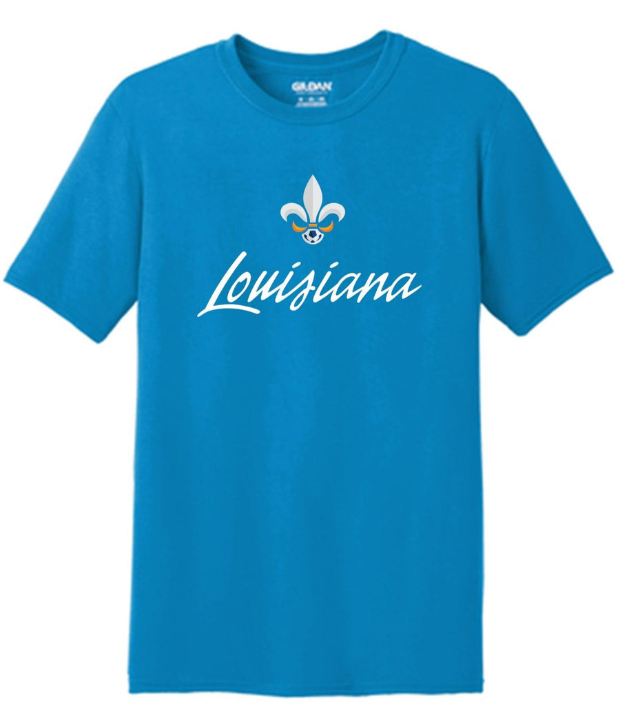 Louisiana Select LA Logo Short-Sleeve T-Shirt LA ODP Spiritwear Sapphire Mens Small - Third Coast Soccer