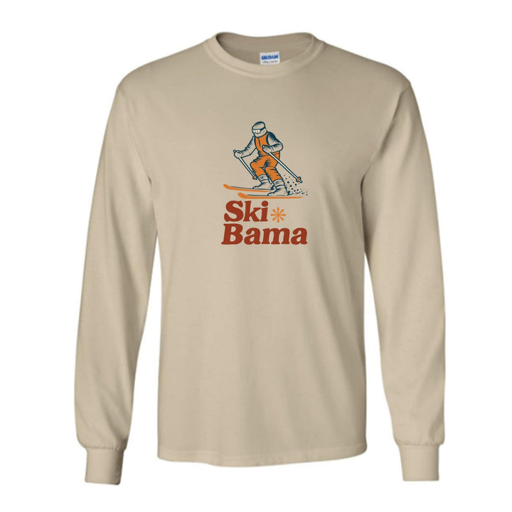 Ski Bama Long Sleeve T-Shirt Ski Bama Skier Sand Youth Small - Third Coast Soccer