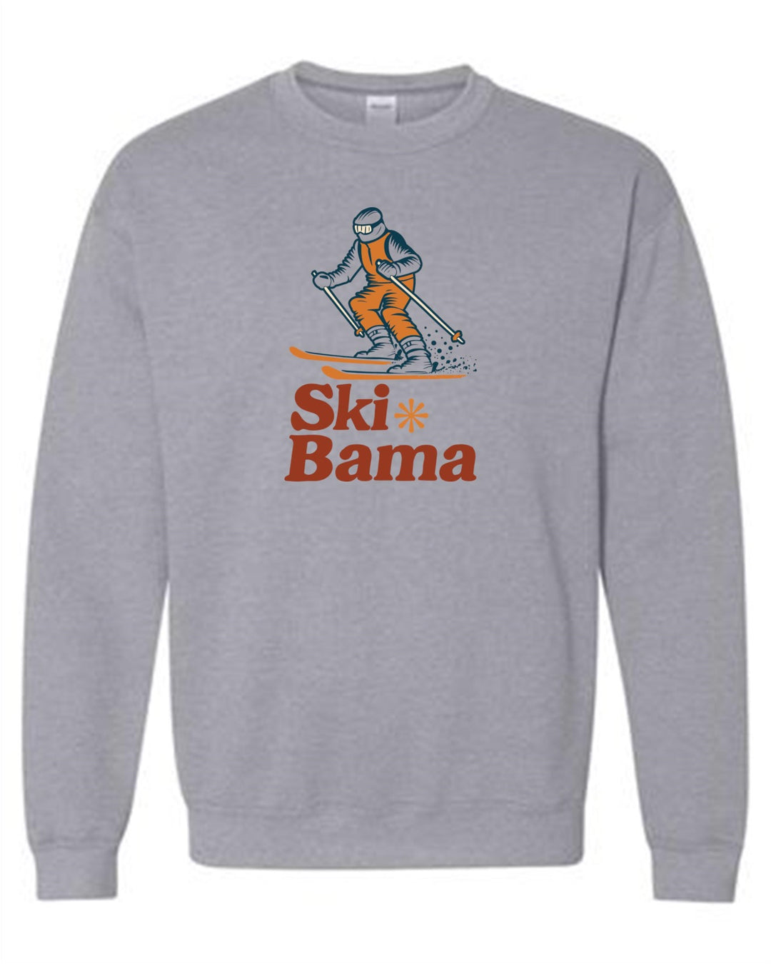 Ski Bama Crewneck Sweatshirt Ski Bama Skier Sport Grey Youth Small - Third Coast Soccer