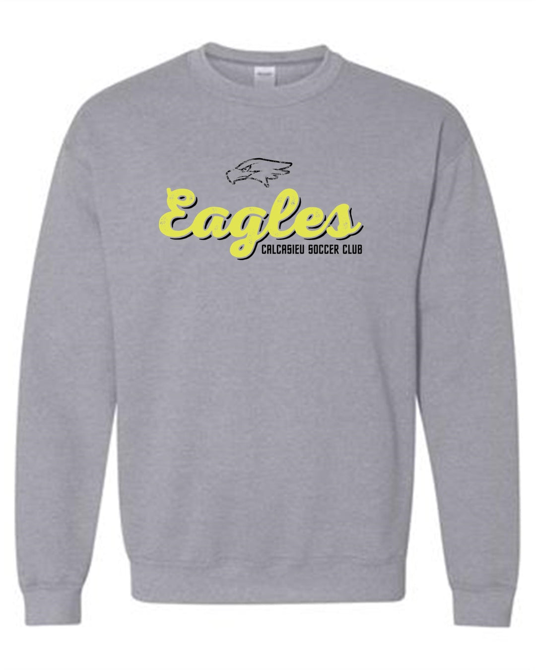 Calcasieu Soccer Club Eagles Crew Neck Sweatshirt CSC Spiritwear Sport Grey Youth Small - Third Coast Soccer