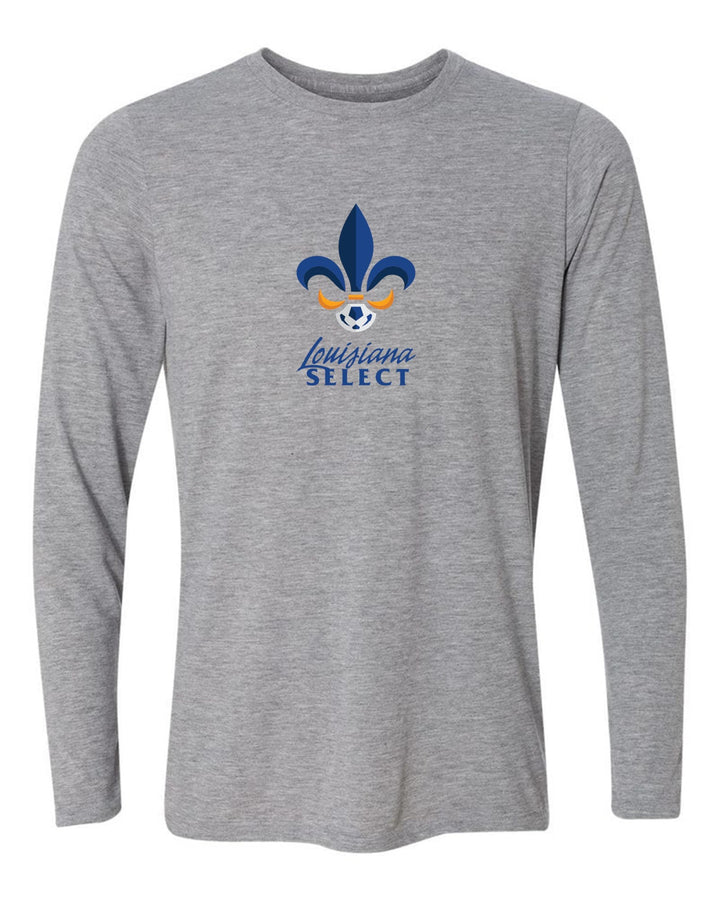 Louisiana Select LA Logo Long-Sleeve T-Shirt LA ODP Spiritwear Sport Grey Mens Small - Third Coast Soccer