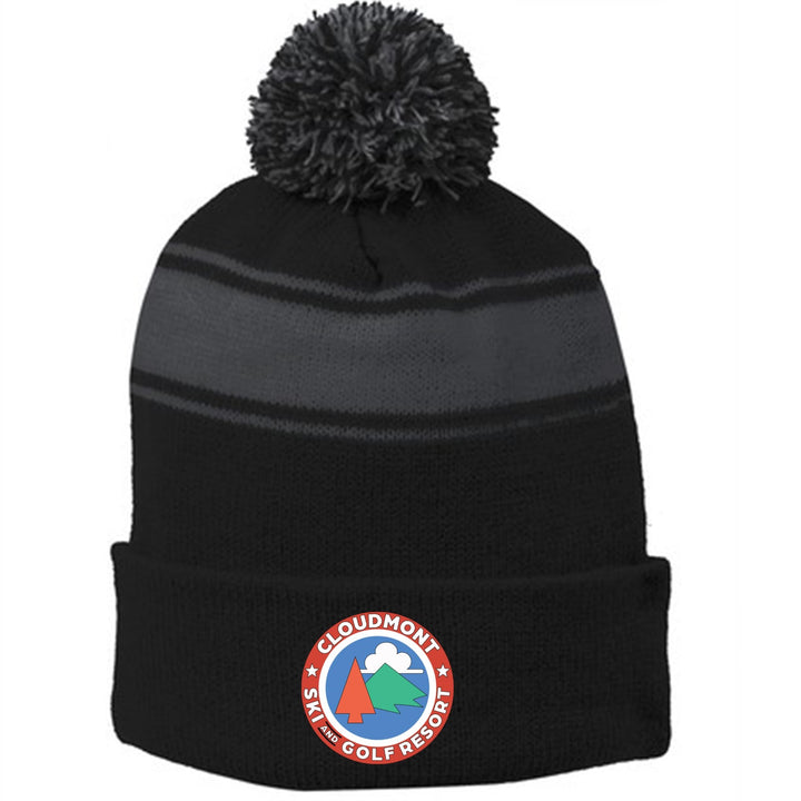 Cloudmont Ski and Golf Resort Pom-Pom Beanie Ski and Golf Resort Black/Iron Grey - Third Coast Soccer