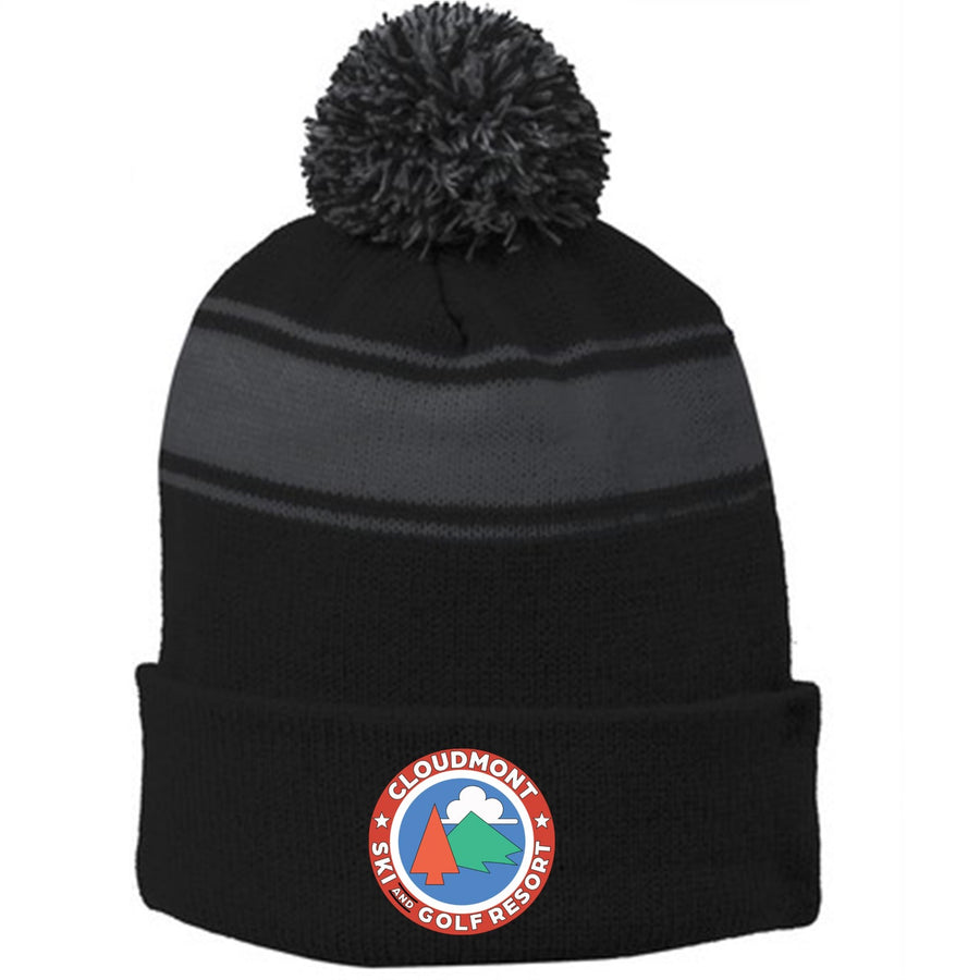 Cloudmont Ski and Golf Resort Pom-Pom Beanie Ski and Golf Resort Black/Iron Grey - Third Coast Soccer