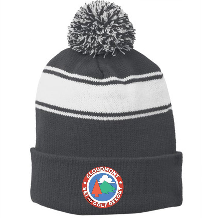 Cloudmont Ski and Golf Resort Pom-Pom Beanie Ski and Golf Resort Iron Grey/White - Third Coast Soccer