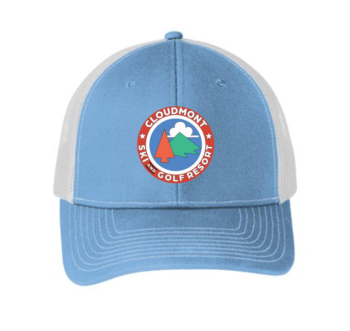 Cloudmont Ski and Golf Trucker Hat Ski and Golf Resort Carolina Blue/White - Third Coast Soccer