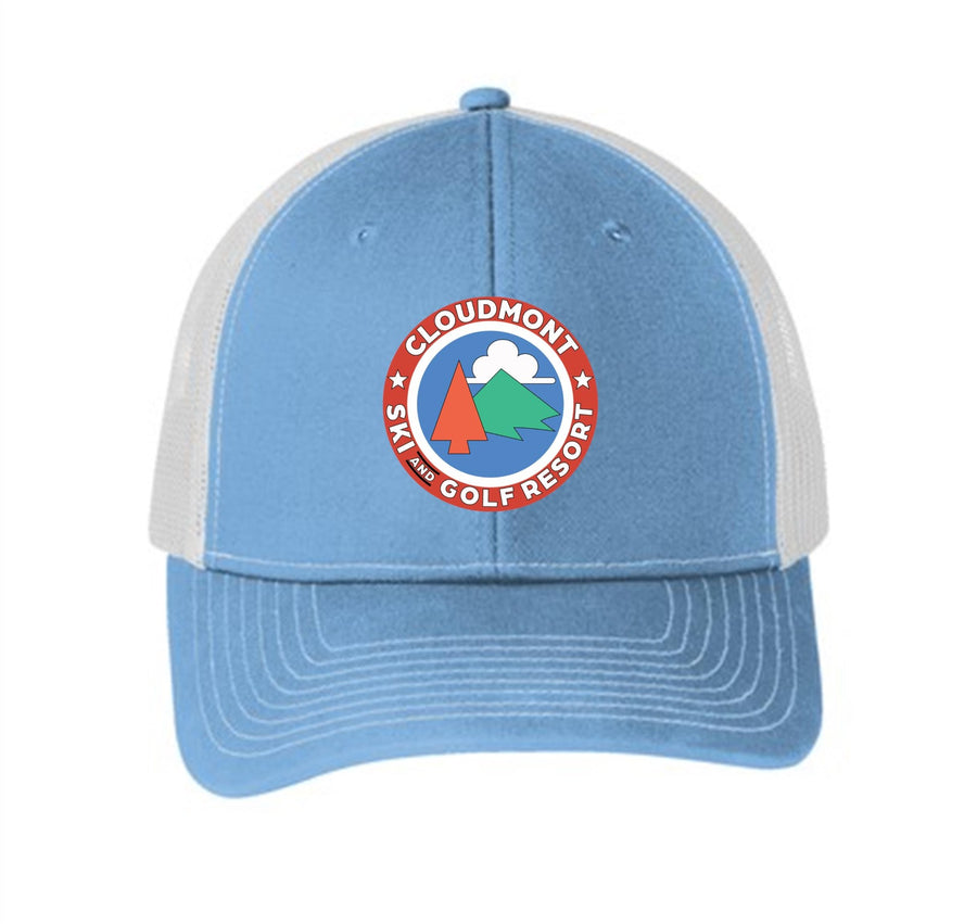 Cloudmont Ski and Golf Trucker Hat Ski and Golf Resort Carolina Blue/White - Third Coast Soccer