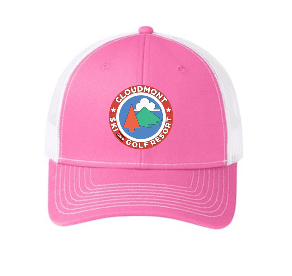 Cloudmont Ski and Golf Trucker Hat Ski and Golf Resort True Pink/White - Third Coast Soccer