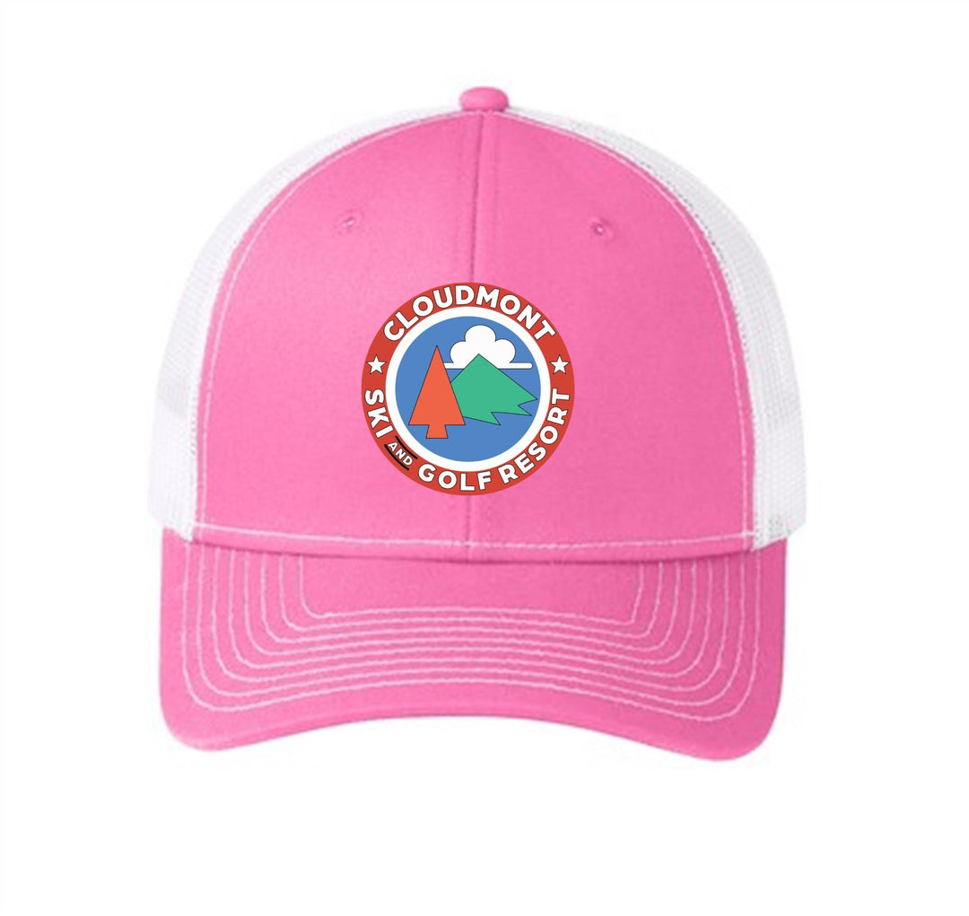 Cloudmont Ski and Golf Trucker Hat Ski and Golf Resort True Pink/White - Third Coast Soccer