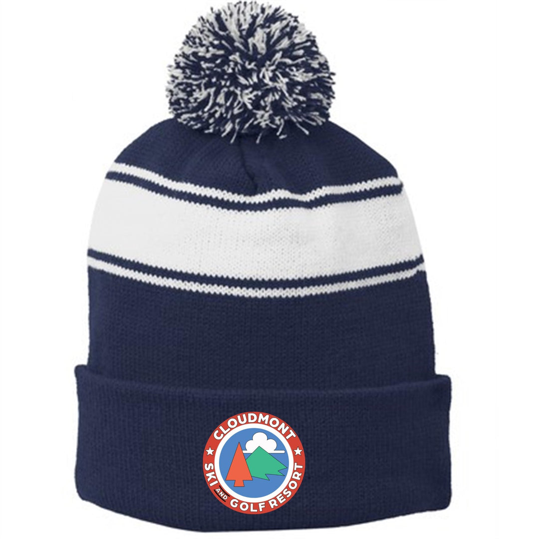 Cloudmont Ski and Golf Resort Pom-Pom Beanie Ski and Golf Resort True Navy/White - Third Coast Soccer
