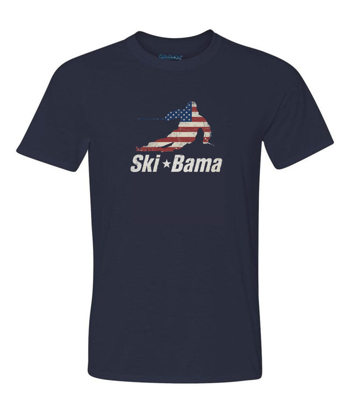 Cloudmont 250 Anniversary Slalom Skier Short-Sleeve T-Shirt Ski Bama 250 Navy Youth Small - Third Coast Soccer
