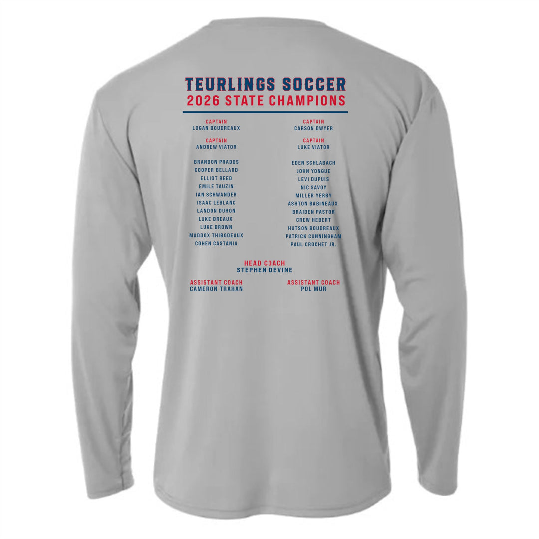 A4 Teurlings State Champions 2026 LS Shirt TCHS 26 - Third Coast Soccer
