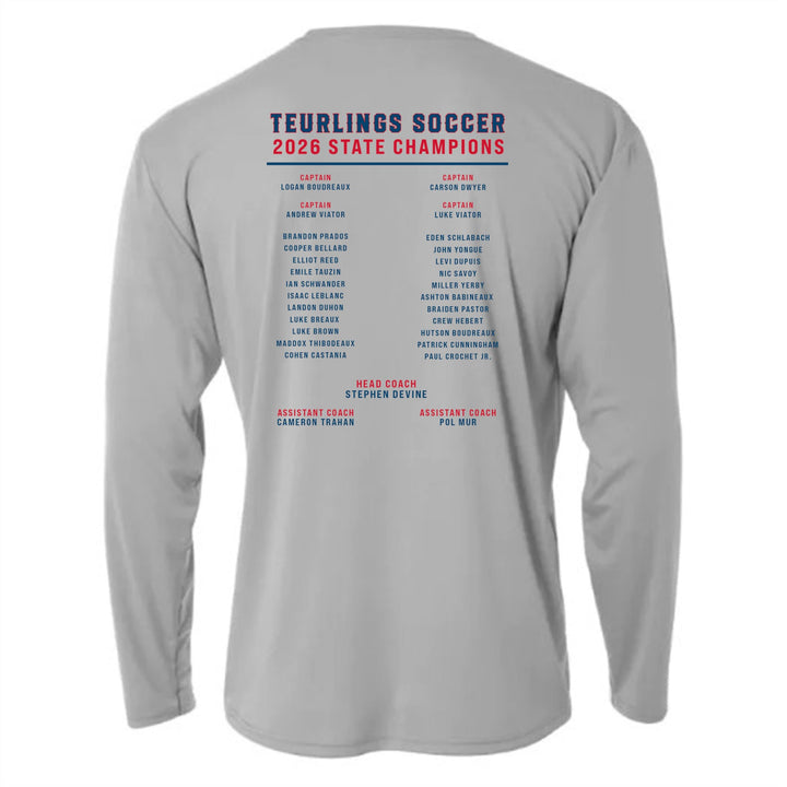A4 Teurlings State Champions 2026 LS Shirt TCHS 26 - Third Coast Soccer
