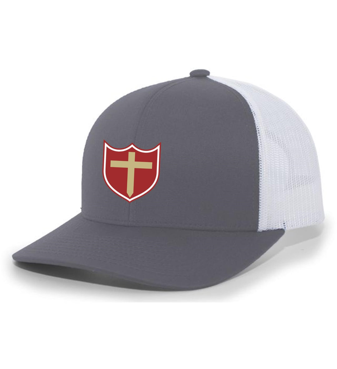 Brother Martin Flexfit Premium Trucker Hat Brother Martin 24 Silver/White Full Color Patch - Third Coast Soccer