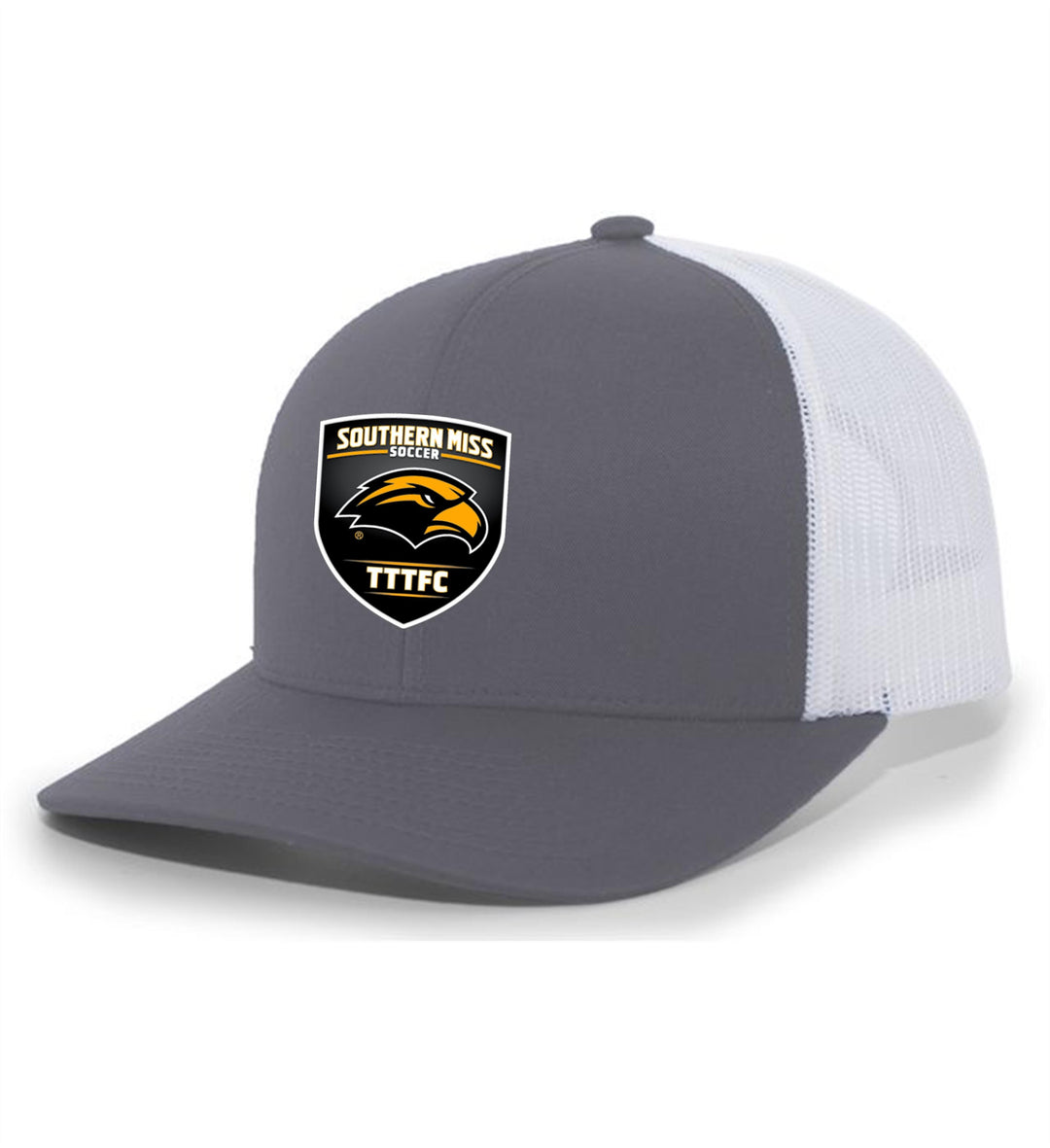 Southern Miss Flexfit Premium Trucker Hat Southern Miss Silver/White - Third Coast Soccer