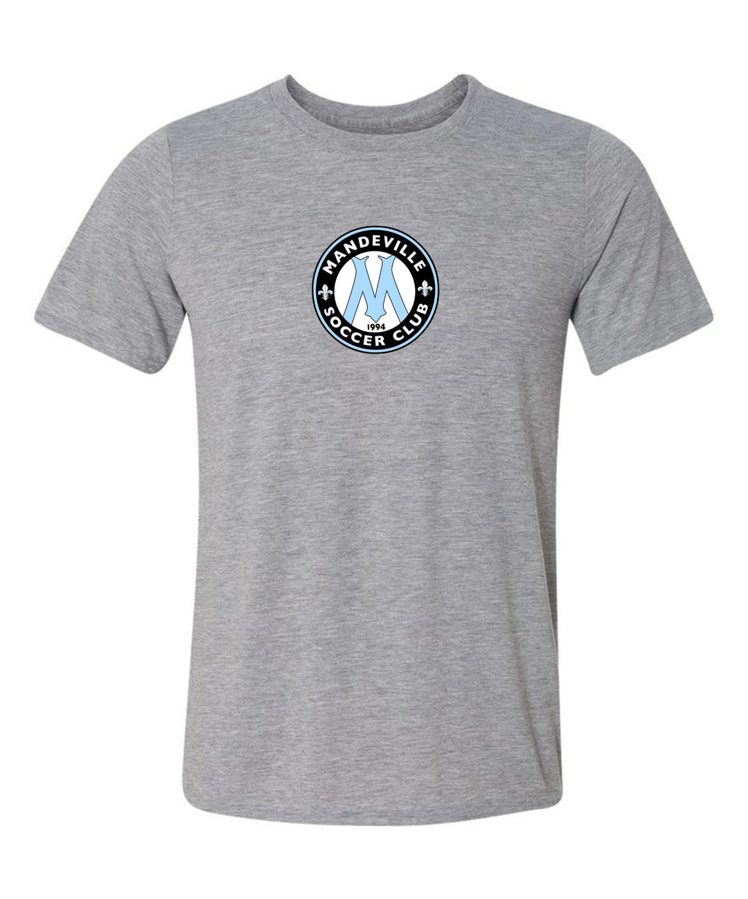 MSC Shield Short Sleeve T-Shirt - Black, Grey Or Light Blue MSC Spiritwear Sport Grey Center Chest 6" - Third Coast Soccer