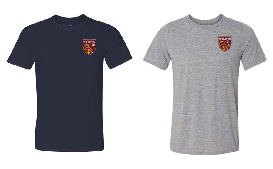 Covington FC Short Sleeve Spirit T-Shirt - Navy or Grey CYSA Spiritwear - Third Coast Soccer