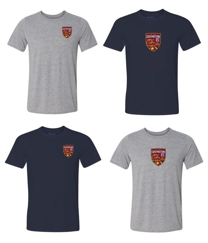 Covington FC Short Sleeve Spirit T-Shirt - Navy or Grey CYSA Spiritwear - Third Coast Soccer