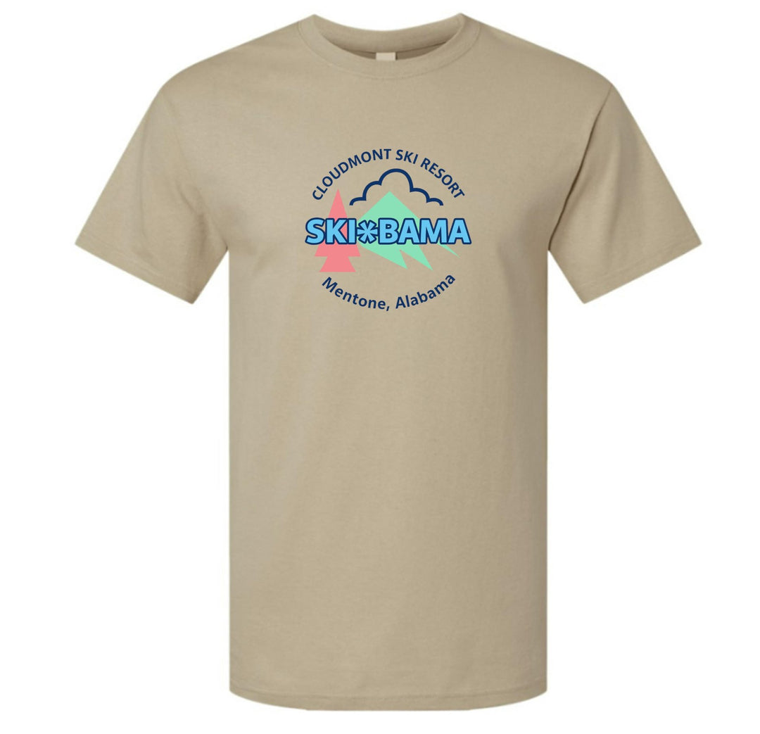 Cloudmont Ski Resort Ski Bama Short-Sleeve T-Shirt CSR Ski Bama Sand Youth Small - Third Coast Soccer