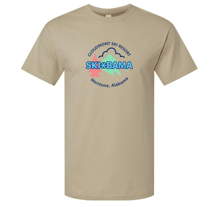 Cloudmont Ski Resort Ski Bama Short-Sleeve T-Shirt CSR Ski Bama Sand Youth Small - Third Coast Soccer