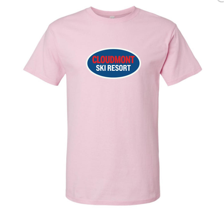 Cloudmont Ski Resort Short-Sleeve T-Shirt CSR Oval Light Pink Youth Small - Third Coast Soccer