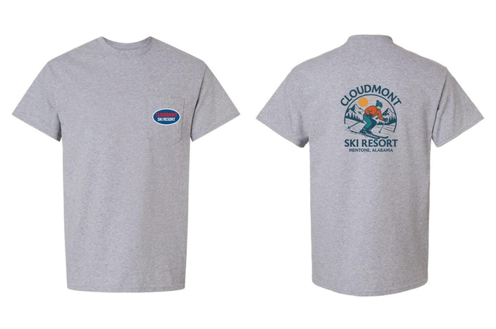 Cloudmont Ski Resort Short-Sleeve Pocket T-Shirt Cloudmont Ski Resort Sport Grey Youth Small - Third Coast Soccer