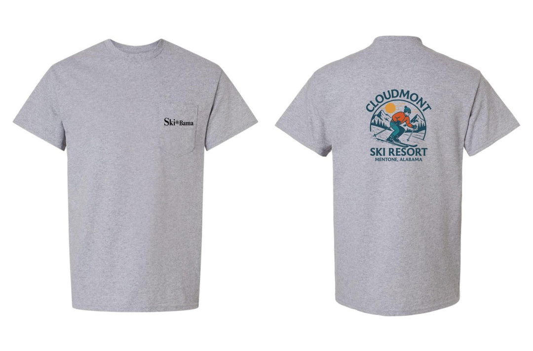 Cloudmont Ski Resort Short-Sleeve Pocket T-Shirt Cloudmont Ski Resort Sport Grey Youth Small - Third Coast Soccer
