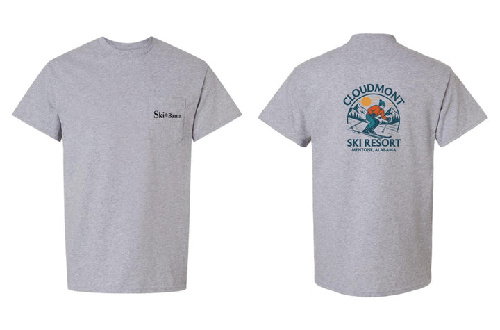 Cloudmont Ski Resort Short-Sleeve Pocket T-Shirt Cloudmont Ski Resort Sport Grey Youth Small - Third Coast Soccer