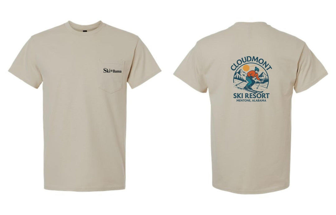 Cloudmont Ski Resort Short-Sleeve Pocket T-Shirt Cloudmont Ski Resort Sand Youth Small - Third Coast Soccer